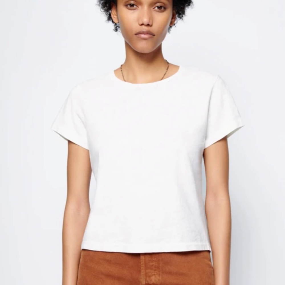 RE/DONE Classic tee in vintage white - size small